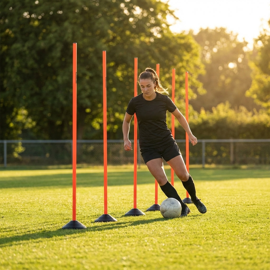 Slalom training poles in vibrant colours for agility training