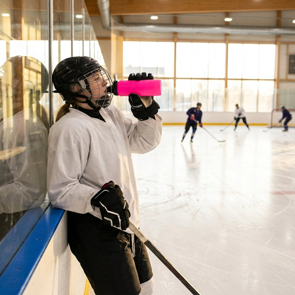 Ice Hockey Water Bottle 1L BPA-Free Plastic
