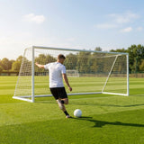 Stadium football goal with aluminium frame and durable netting