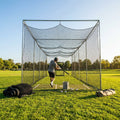 Black baseball batting cage nets made from HDPP twine for indoor and outdoor use