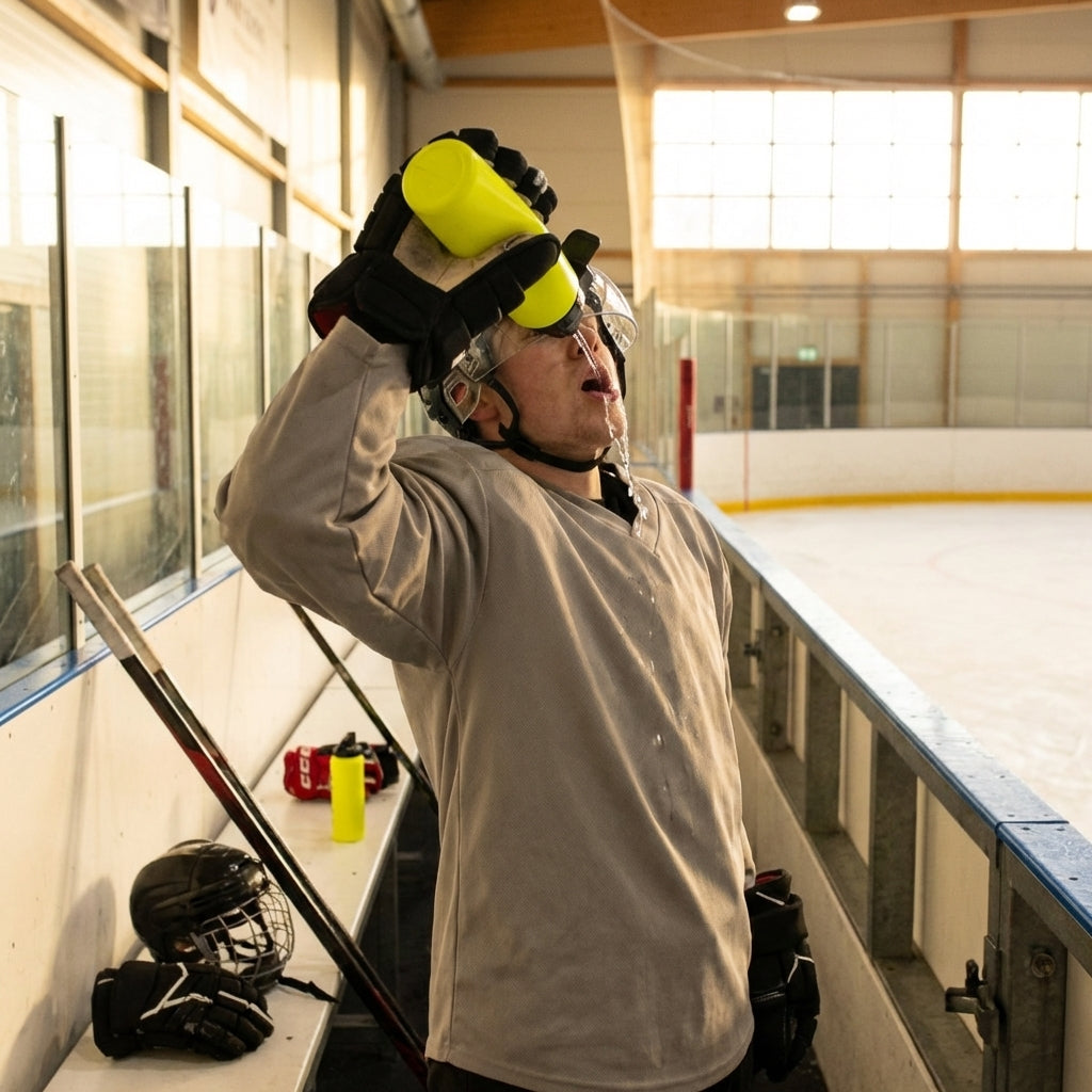 Ice Hockey Water Bottle 1L BPA-Free Plastic