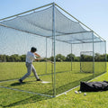 Black baseball batting cage nets made from HDPP twine for indoor and outdoor use