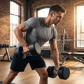 Urethane dumbbells with steel core, ideal for gyms