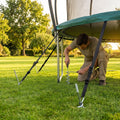Trampoline anchor kits with steel anchors for outdoor use