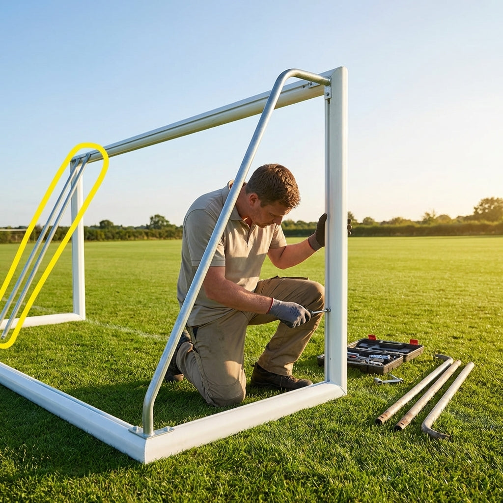 Football goal replacement stanchions available in multiple sizes