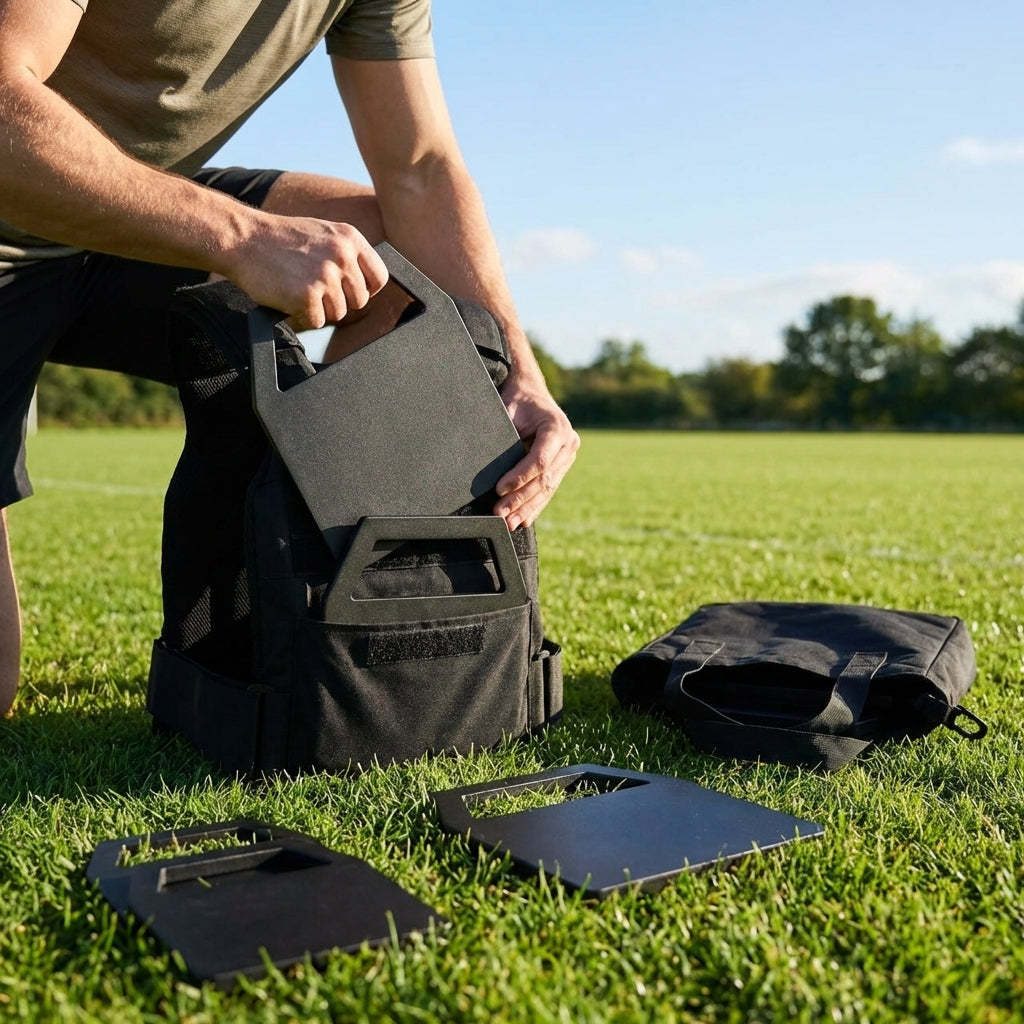 Steel weighted vest plates for fitness training
