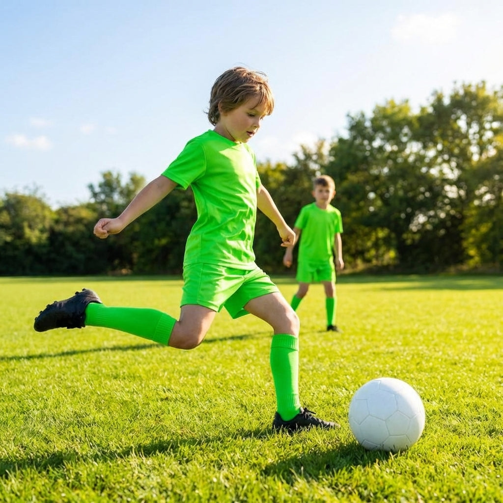 Kids' football kit in multicolour with shirt, shorts, and socks