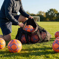 Football carry bag with 12 footballs, durable mesh