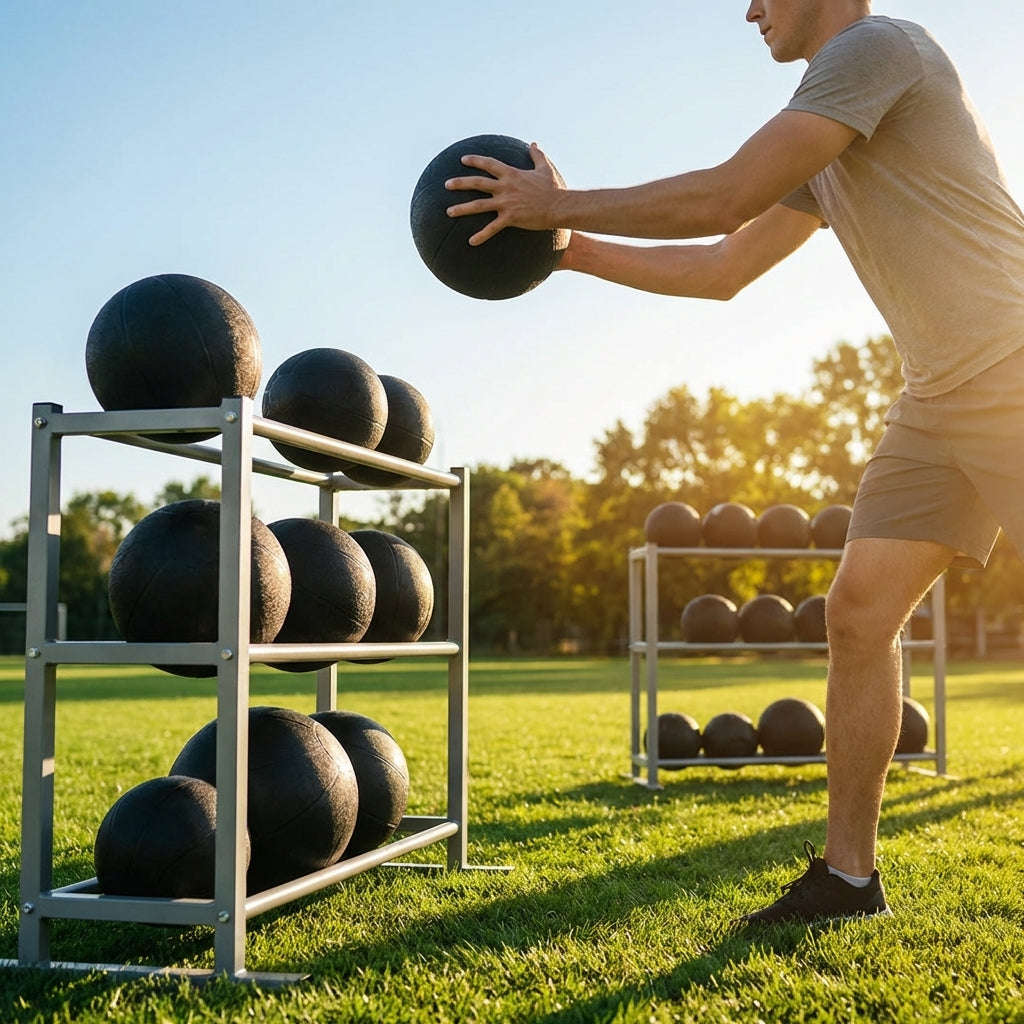 Medicine Balls of varying weights for gym and home fitness