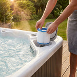 Hot tub replacement filter cartridges for inflatable spa systems