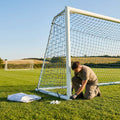 Football goal nets 24 x 8 ft, durable HDPE for clubs and schools
