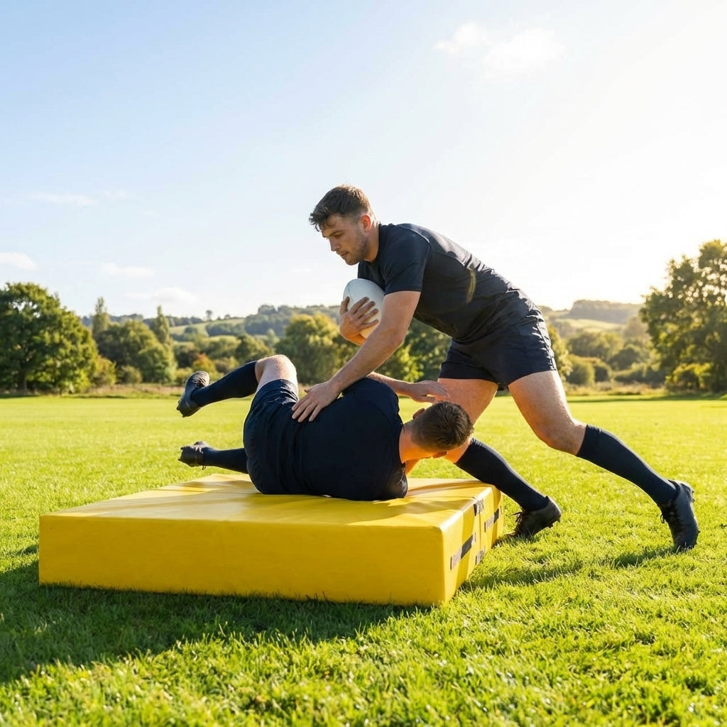 Rugby tackle mats in Yellow/Black with durable PVC for training