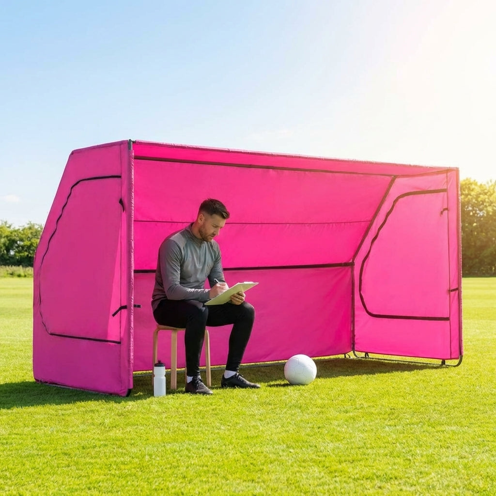 Portable team shelter in 10 colours with steel frame for sports events