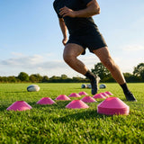 Rugby training marker cones in vibrant colours